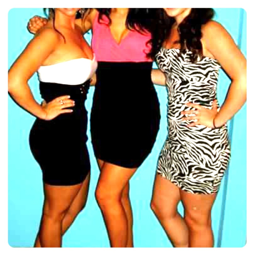 Pink and black hot dress